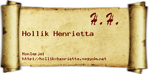 Hollik Henrietta névjegykártya